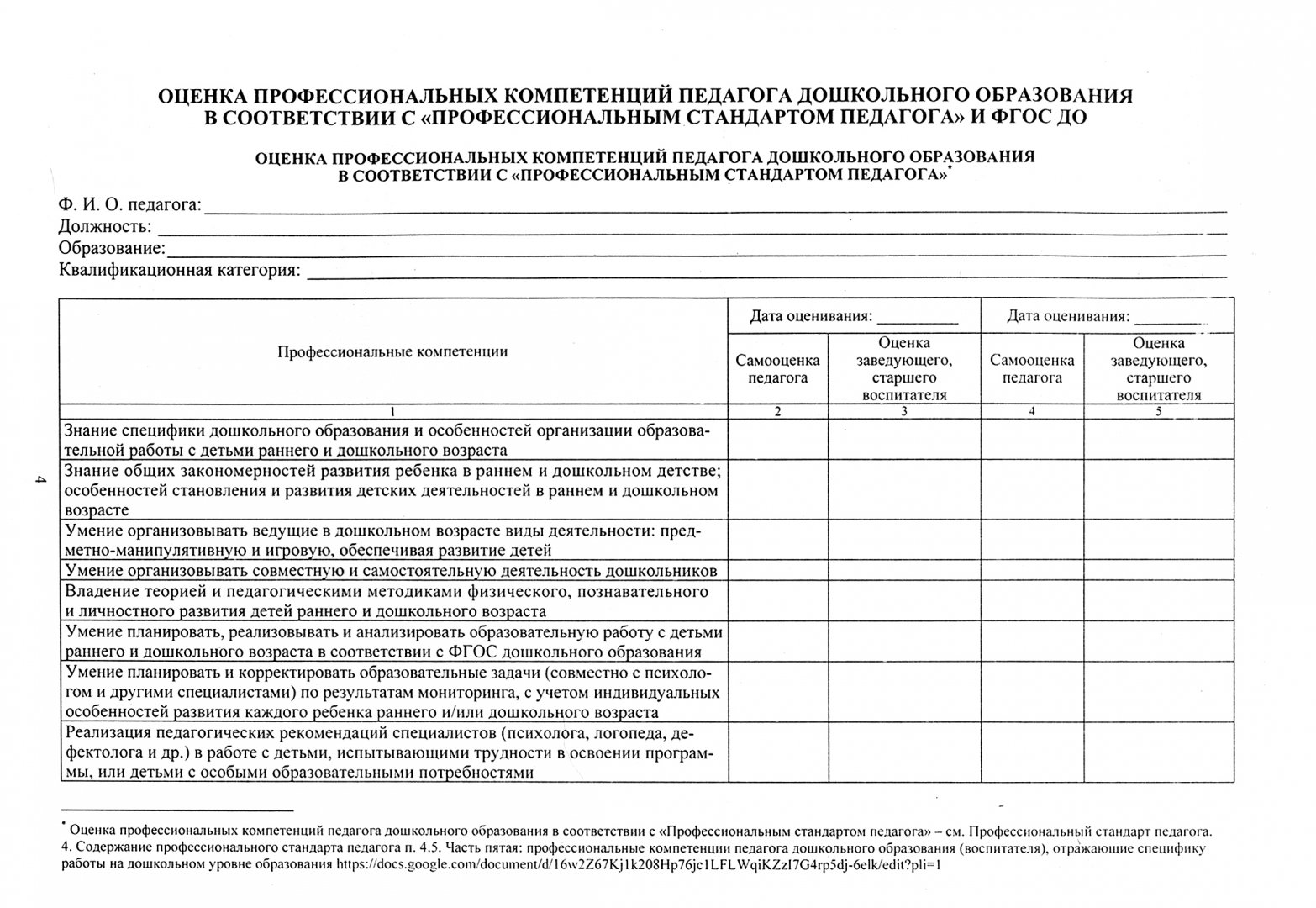 Анализ результатов выполнения индивидуального плана профессионального развития воспитателя