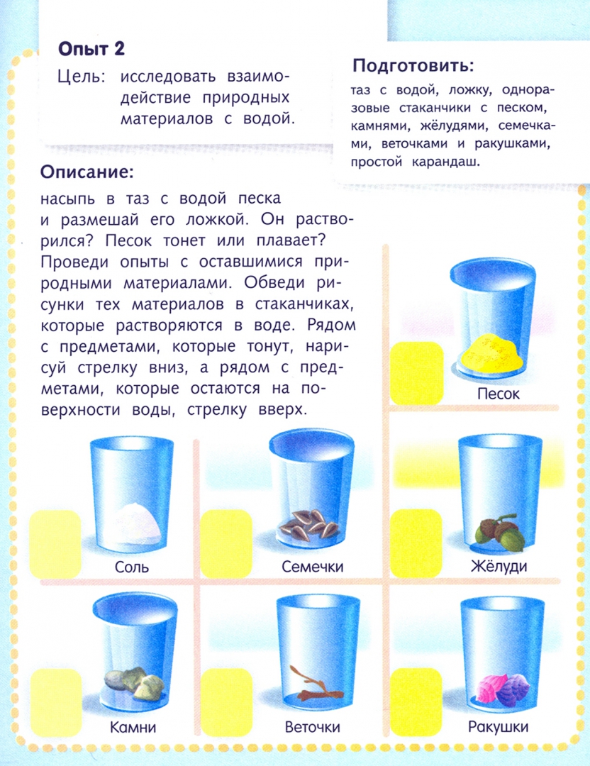 Технологическая карта эксперимент по песку старшая группа