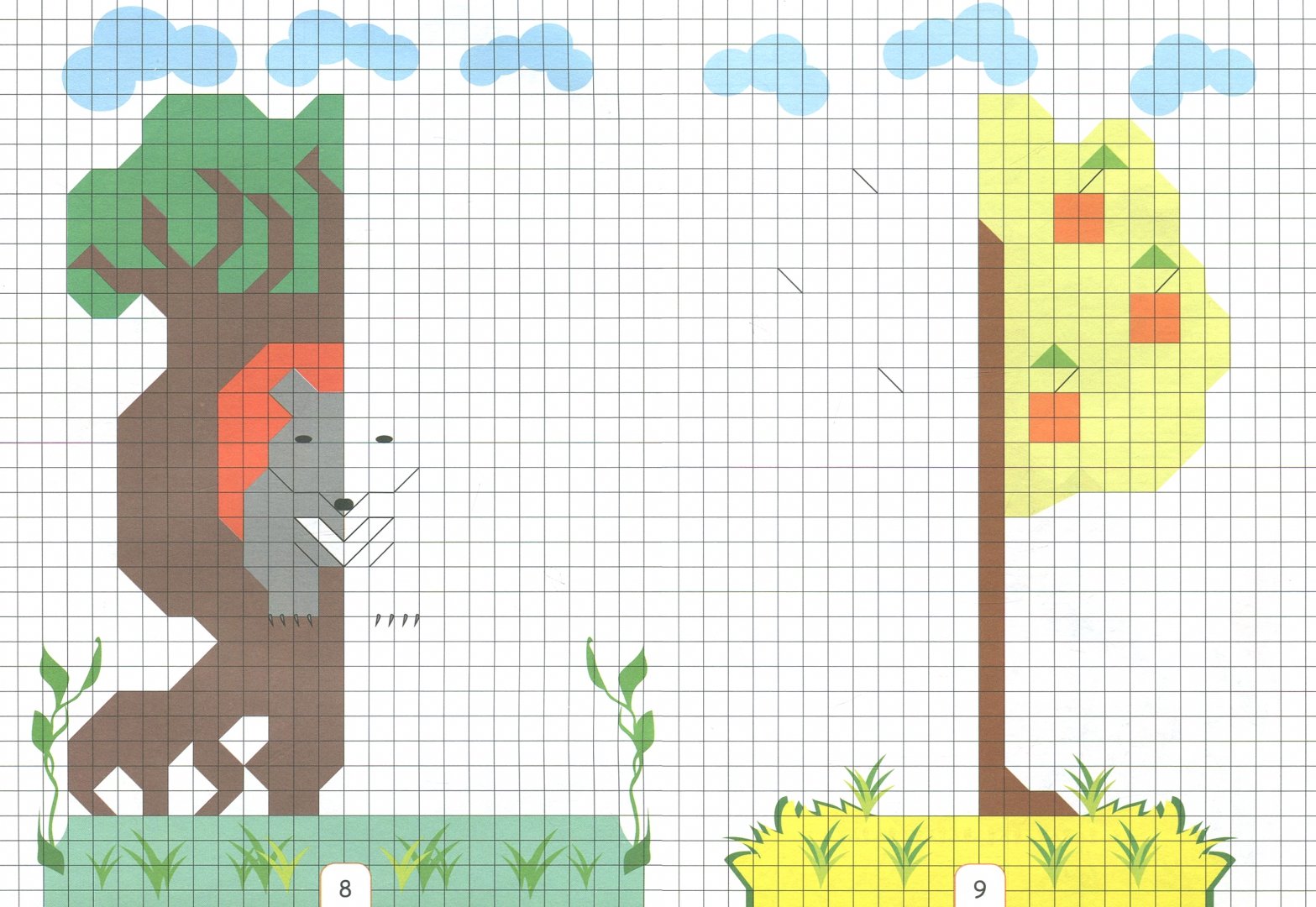 Симметричные рисунки. Симметричное рисование по клеточкам. Йога позы животных. Смешанные звери. Симметрия для детей.