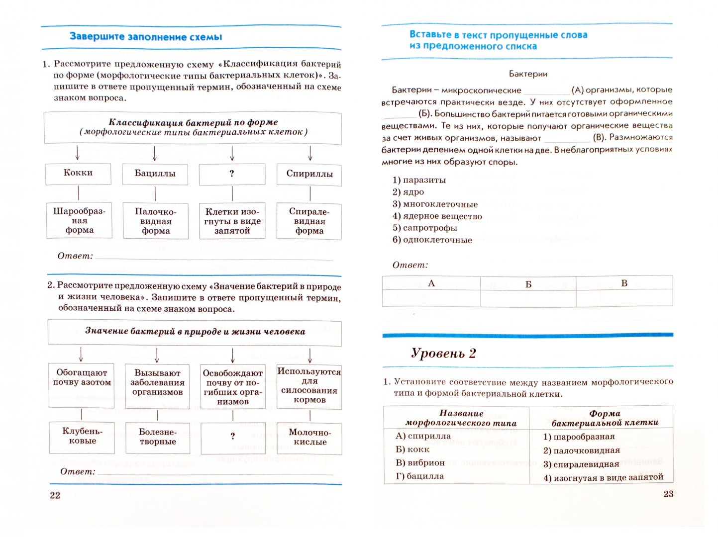 Контрольная работа по биологии 5 класс пономарева