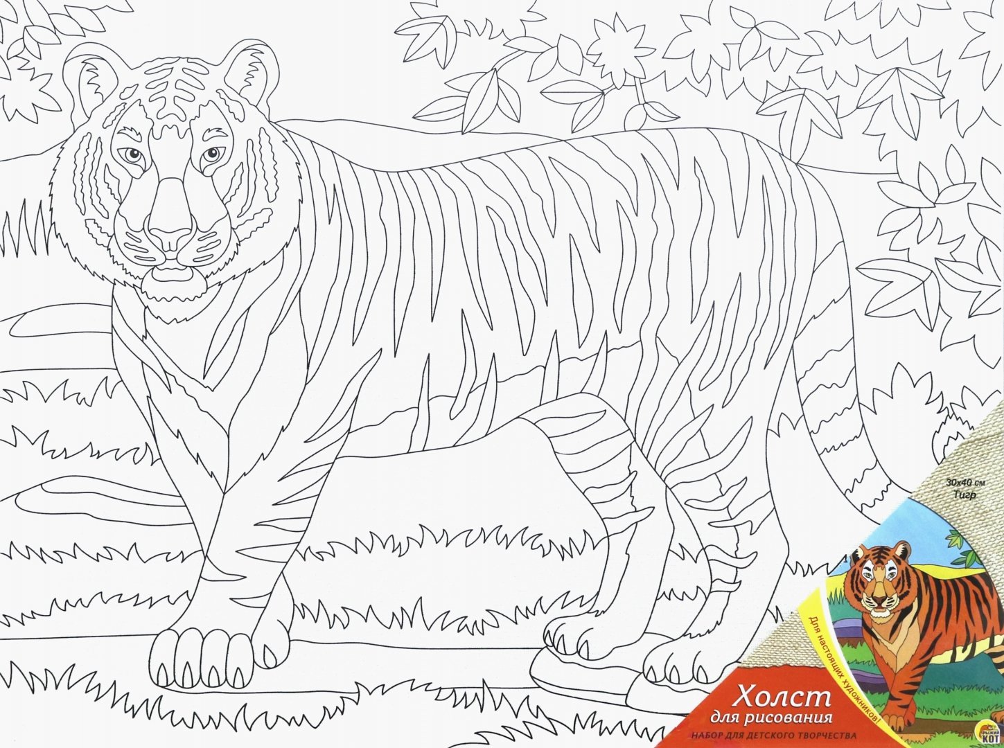 Раскраска по номерам тигр для детей